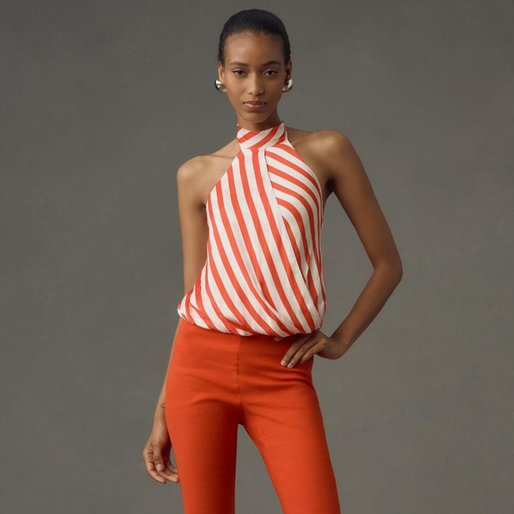 ANTHROPOLOGIE Maeve  | Halter Scarf Bubble-Hem Tank | NWT